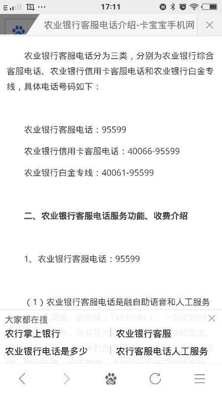 农行客服电话是多少？