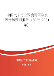（最新）中国汽车行业深度调研及发展走势预测报告