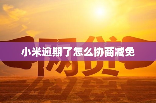 小米逾期了怎么协商减免