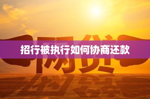 招行被执行如何协商还款