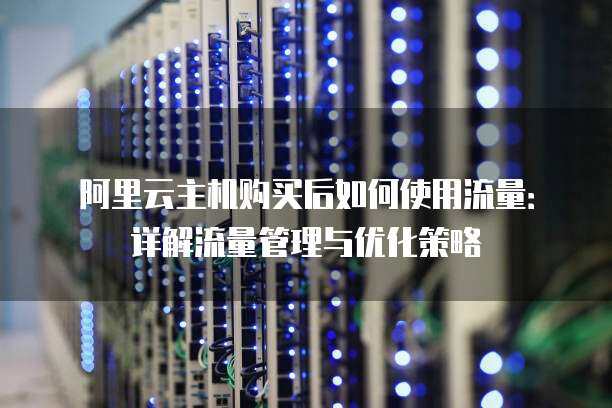 阿里云主机购买后如何使用流量：详解流量管理与优化策略